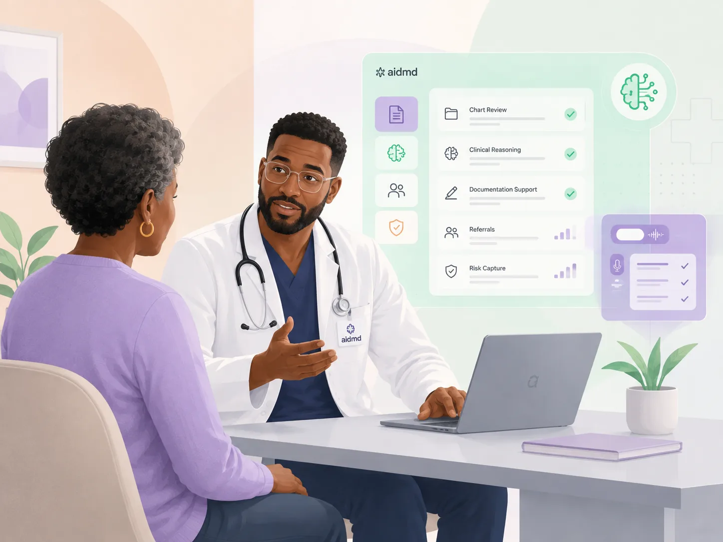 Abstract illustration representing a structured view of a patient chart.